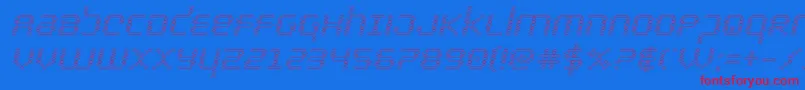 bytepoliceoutital Font – Red Fonts on Blue Background