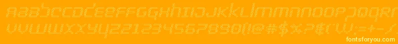 Шрифт bytepoliceoutital – жёлтые шрифты на оранжевом фоне
