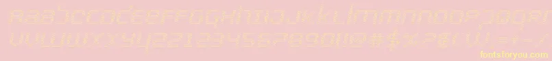 bytepoliceoutital Font – Yellow Fonts on Pink Background