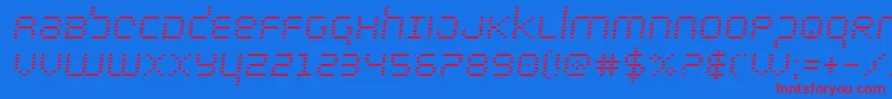 bytepolicesemital Font – Red Fonts on Blue Background