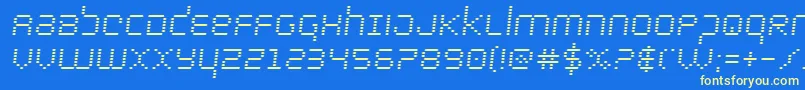 bytepolicesemital Font – Yellow Fonts on Blue Background