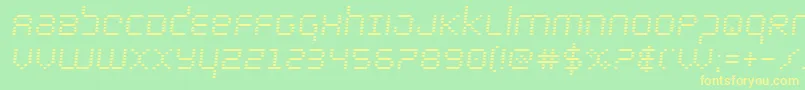 bytepolicesemital Font – Yellow Fonts on Green Background