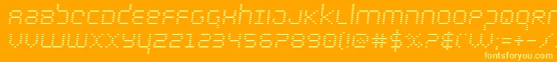 bytepolicesemital Font – Yellow Fonts on Orange Background