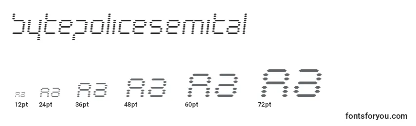 Bytepolicesemital Font Sizes