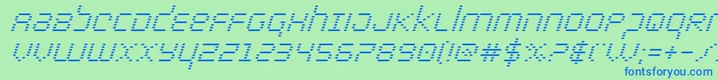 bytepolicesuperital-fontti – siniset fontit vihreällä taustalla