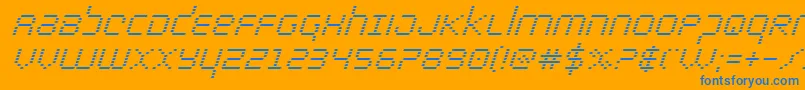 bytepolicesuperital Font – Blue Fonts on Orange Background