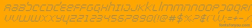 bytepolicesuperital Font – Gray Fonts on Orange Background