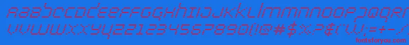 bytepolicesuperital Font – Red Fonts on Blue Background