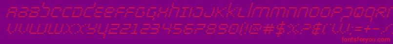 bytepolicesuperital Font – Red Fonts on Purple Background