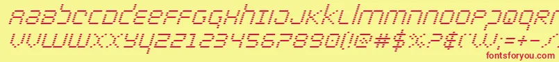 bytepolicesuperital Font – Red Fonts on Yellow Background