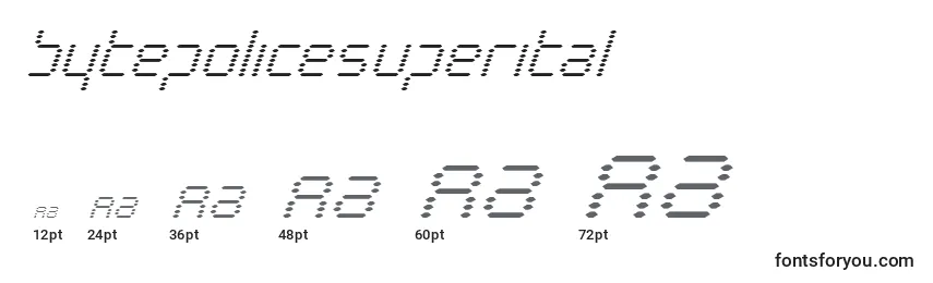 Размеры шрифта Bytepolicesuperital