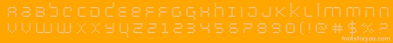 bytepolicetitle-Schriftart – Rosa Schriften auf orangefarbenem Hintergrund