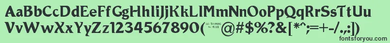 フォントRoamic – 緑の背景に黒い文字