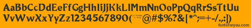 Roamic-Schriftart – Schwarze Schriften auf orangefarbenem Hintergrund