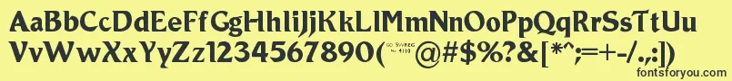 フォントRoamic – 黒い文字の黄色い背景
