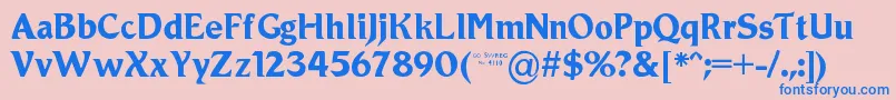 Roamic-Schriftart – Blaue Schriften auf rosa Hintergrund