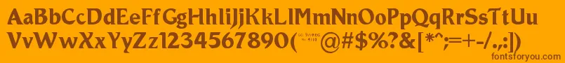 Roamic Font – Brown Fonts on Orange Background