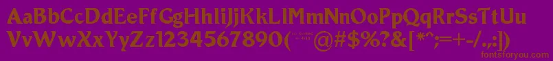 Roamic-Schriftart – Braune Schriften auf violettem Hintergrund