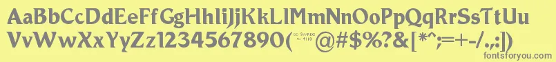 Roamic-fontti – harmaat kirjasimet keltaisella taustalla