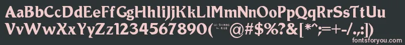 Roamic-fontti – vaaleanpunaiset fontit mustalla taustalla