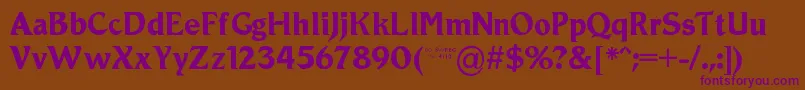 Roamic Font – Purple Fonts on Brown Background