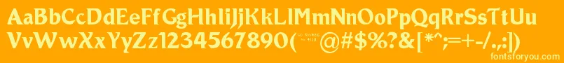Roamic Font – Yellow Fonts on Orange Background