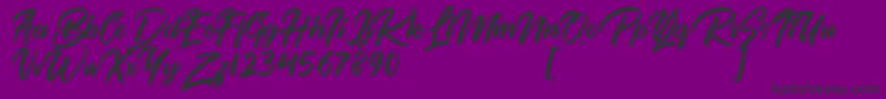 Шрифт Bythemis Quertas Personal Use – чёрные шрифты на фиолетовом фоне