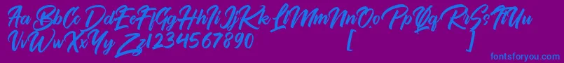 Bythemis Quertas Personal Use Font – Blue Fonts on Purple Background