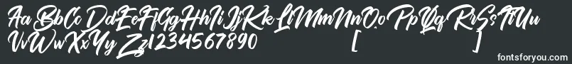 Шрифт Bythemis Quertas Personal Use – белые шрифты на чёрном фоне
