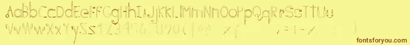 C  FONE-fontti – ruskeat fontit keltaisella taustalla