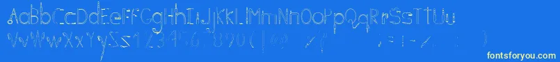 C  FONE-Schriftart – Gelbe Schriften auf blauem Hintergrund