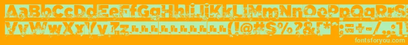 C A  Garrutas font-Schriftart – Grüne Schriften auf orangefarbenem Hintergrund