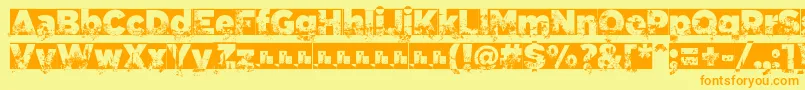 C A  Garrutas font Font – Orange Fonts on Yellow Background