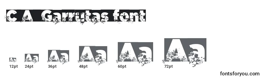 Размеры шрифта C A  Garrutas font