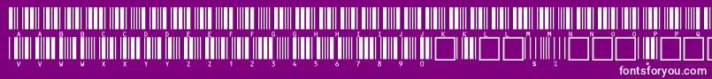 フォントc39hrp24dltt – 紫の背景に白い文字