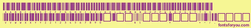 c39hrp36dltt Font – Purple Fonts on Yellow Background
