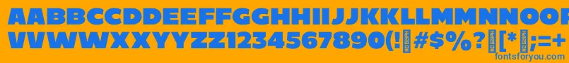 C800 Font – Blue Fonts on Orange Background