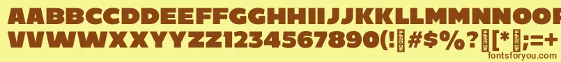 C800 Font – Brown Fonts on Yellow Background