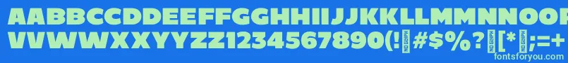 C800 Font – Green Fonts on Blue Background