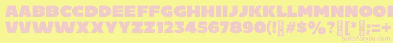 C800-fontti – vaaleanpunaiset fontit keltaisella taustalla