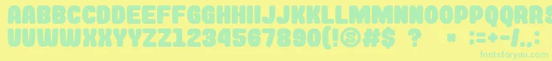 GomariceRockinRecord Font – Green Fonts on Yellow Background