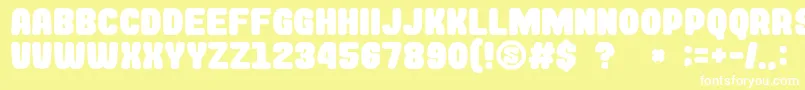 フォントGomariceRockinRecord – 黄色い背景に白い文字