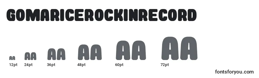 Размеры шрифта GomariceRockinRecord