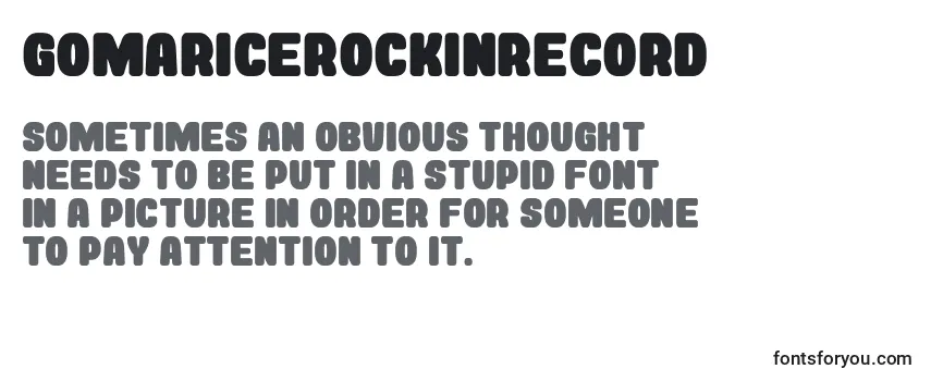 GomariceRockinRecord Font