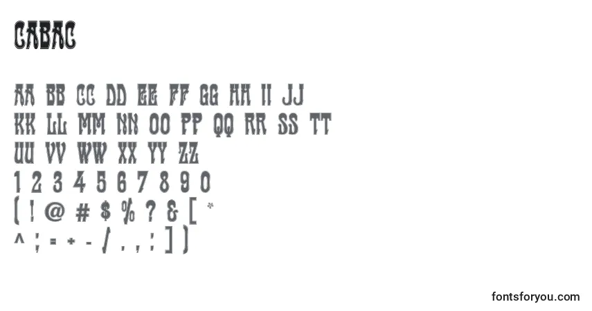 Schriftart CABAC    (122531) – Alphabet, Zahlen, spezielle Symbole