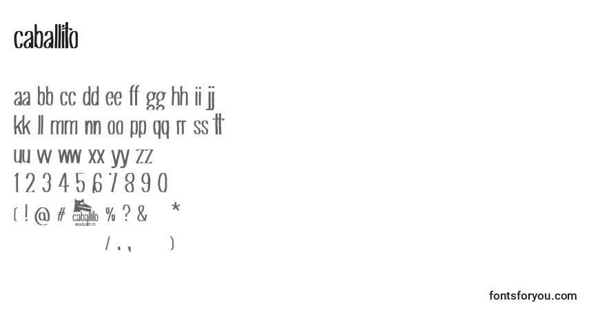 Шрифт Caballito – алфавит, цифры, специальные символы
