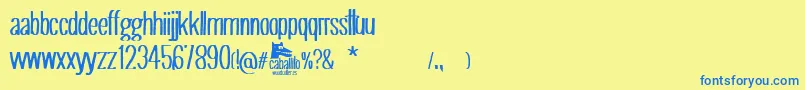 Caballito-Schriftart – Blaue Schriften auf gelbem Hintergrund