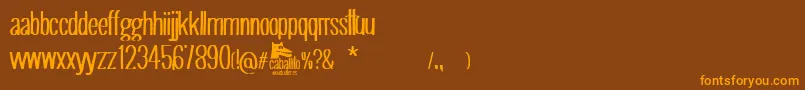 Caballito-Schriftart – Orangefarbene Schriften auf braunem Hintergrund