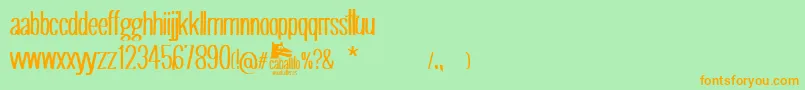 Caballito-Schriftart – Orangefarbene Schriften auf grünem Hintergrund