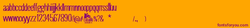 Caballito Font – Purple Fonts on Orange Background